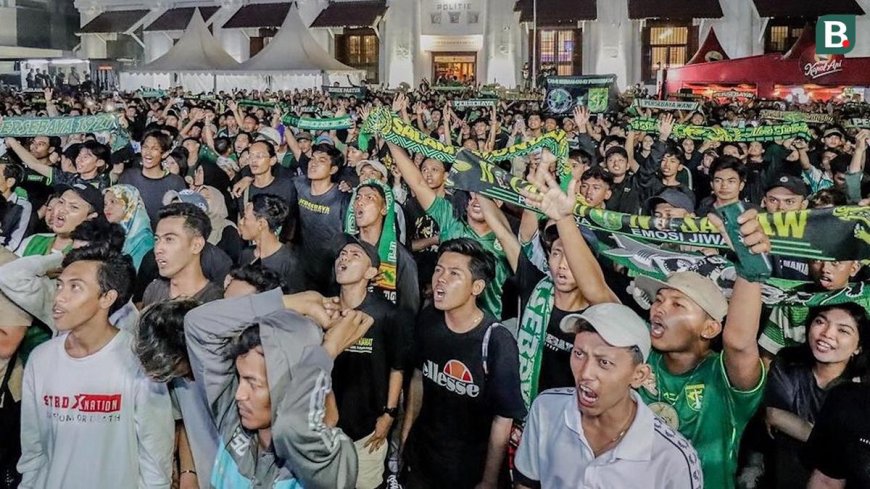 Nonton Bareng Persebaya Pecundangi Arema FC, Bonek Langsung Konvoi di Surabaya